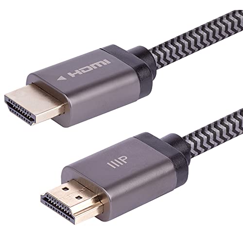 Monoprice 8K Certified Ultra High Speed HDMI Cable - Braided - HDMI 2.1, 8K@60Hz, 4K@120Hz, 48Gbps, HDR, VRR, CL2 In-Wall Rated, 6ft, Black