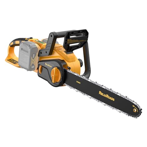 ReliaRoads 16-Inch Brushless Chainsaw, 40V(2 x 20V MAX) Cordless Battery Powered Chain Saw Compatible DeWALT Battery(Battery Not Included), Ideal for Wood/Tree Cutting, Pruning, Tool Only RCSBL-16