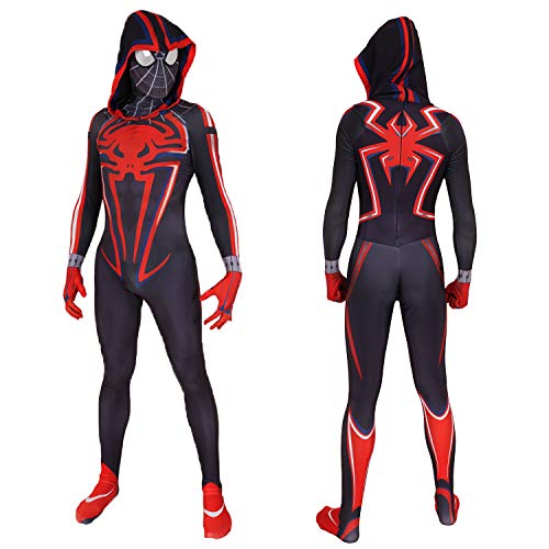 Lahnimm 2023 Super Hero Halloween Cosplay Costume Spandex Jumpsuit Adult Kids (Kids-M, Redblack)