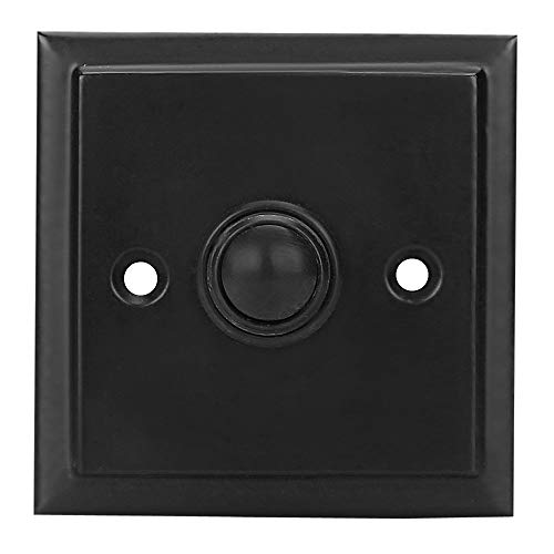 Iron Door Bell Push Button Black Powder Coat Wired Iron Square Door Bell Chime Push Button Black Powder Coat Finish Vintage Decorative Door Bell with Easy Installation A29 Black Powder Coat Finish