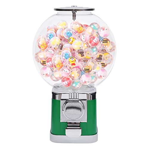 Vending Machine, Big Bubble Gumball Machine, Huge Load Capacity Gumball Bank Suitable for 1.06-1.26' Gadgets ,Candy,Pinballs,Game Stores and Retail Stores Coin Payment (Green)