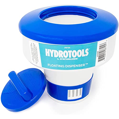 HYDROTOOLS BY SWIMLINE 8725 Large Capacity Pool & Spa Chemical Dispenser | Compatible With Bromine & Chlorine Supports 1-3’’ Tablets | Adjustable Control Ring For Customizable Flow Rate