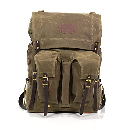 Frost River Isle Royale Junior Bushcraft Backpack - Durable Waxed Canvas Outdoor Hiking Pack, 26 Liter, Field Tan