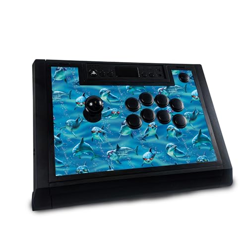 Gaming Skin Compatible with Hori Fighting Stick Alpha (PS5, PS4, PC) - Dolphin Gang - Premium 3M Vinyl Protective Wrap Decal Cover - Easy to Apply | Crafted in The USA by MightySkins