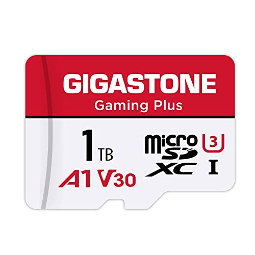 [Gigastone] 1TB Micro SD Card, Gaming Plus, up to 150MB/s, MicroSDXC Memory Card for Nintendo-Switch, Steam Deck, 4K Video Recording, UHS-I A1 U3 V30 C10, with Adapter