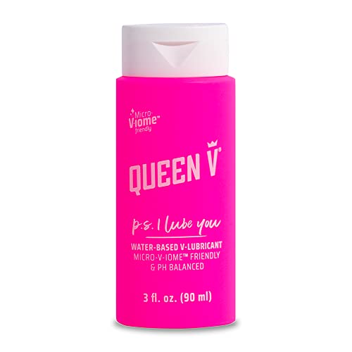 QUEEN V P.S. I Lube You - Intimate Water-Based Lube, pH Friendly, Free from Parabens, Artificial Colors, Glycerin & Fragrances, 3 oz. Wetter is Better