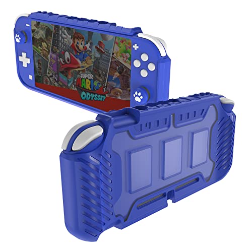 KIWIHOME Switch Lite Case, Durable Anti-Slip Shockproof Protective Hard Case Only for Nintendo Switch Lite with Thumb Grip Caps Switch Lite Case for Boys (Blue)