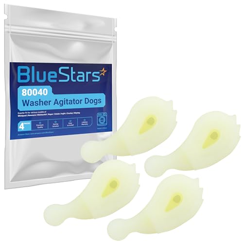 BlueStars 4 Packs 80040 Washer Agitator Dogs - Easy to Install - Exact Fit for Whirlpool & Kenmore Washers - Replaces 285612 285770 3366877 387091 80040VP