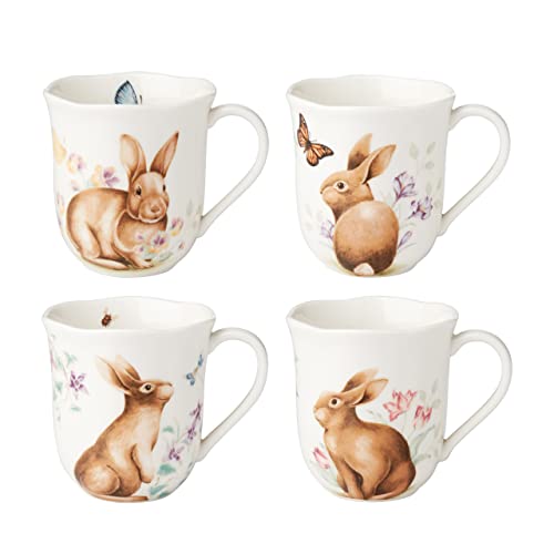 Lenox 894154 Butterfly Meadow Bunny Mugs, 2.25, Multicolor, 4Pc