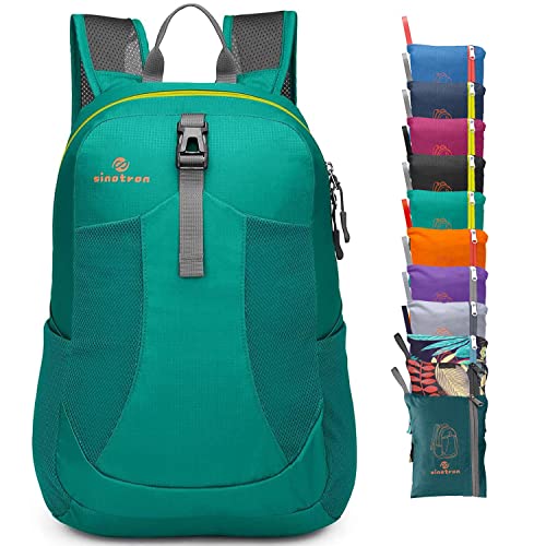 sinotron Lightweight Packable Backpack,Small Foldable Hiking Backpack Day Pack for Travel Camping Outdoor Vacation(Green)