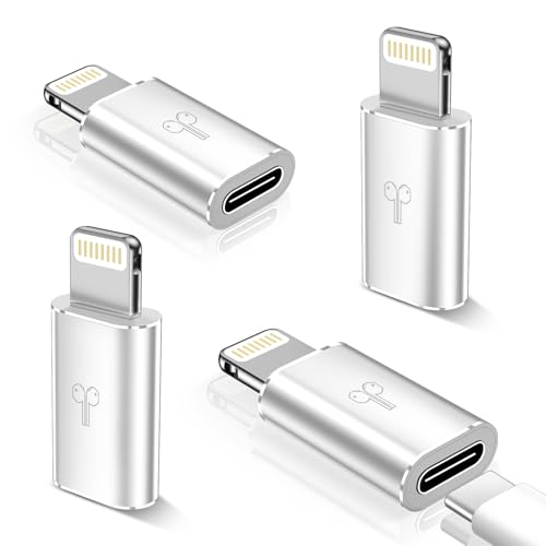 xiwxi 4 Pack USB C Type C to Lightning Adapter Cable,Support Audio/OTG,20W PD Fast Charging&Data Transfer for iPhone 15 14 13 Pro Max/iPad Air/Airpods,Nintendo Switch,Headphones,iOS Device