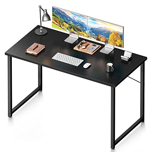 Coleshome 48 Inch Computer Desk, Modern Simple Style Desk for Home Office, Study Student Writing Desk, Black