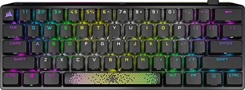 Corsair K70 PRO Mini Wireless 60% (CH-9189014-NA) Mechanical Cherry MX Speed Switch Keyboard with RGB Backlighting - Black (Renewed)