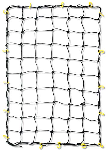 TOOLUXE 50969L Adjustable Cargo Net | 3’ x 5’ | 36’ x 60’ | Bungee Net | 16 Sturdy Nylon Hooks | Ideal for Load Hauling, Moving and Camping | Tailgate, Bike Racks, Load Securing