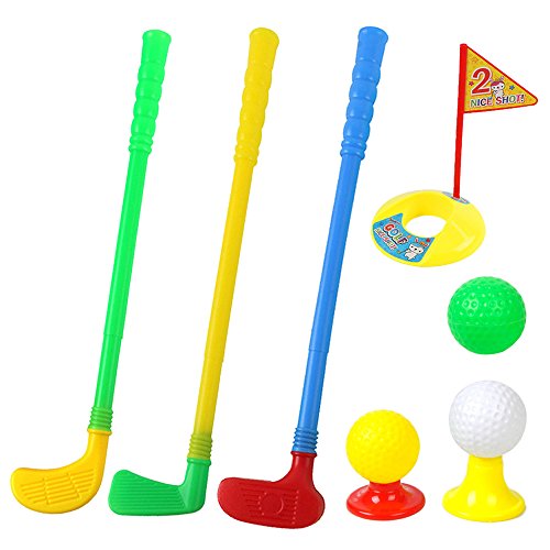 ORZIZRO Plastic Golf Clubs, Educational Golf Toys Sets for Toddlers Kids, Sturdy & Multi-Colored …