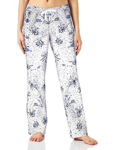 Amazon Essentials Women's Poplin Sleep Pant, Blue White Floral, Medium