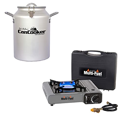 CanCooker 4 Gallon Convection Steam Cooker and Portable Multi-Fuel Single Burner with Convenient Case, Perfect for Feeding 20 People