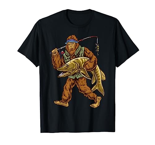 Muskie Fishing Bigfoot Musky Hunting Fishermen T-Shirt