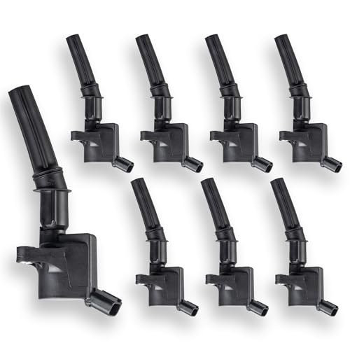 ENA Set of 8 Curved Boot Ignition Coil Pack Compatible with Ford Lincoln Mercury 4.6L 5.4L V8 Replacement for DG508 C1454 C1417 FD503 1L2U12029AA I2LU-12A388-AA C1417 DG473 DG481 DG491