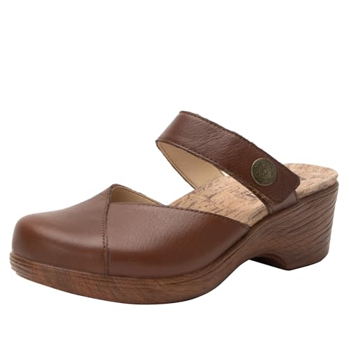 Alegria Women's Sydni Clay Leather Slip-On Wedge Clog Sandal 9 M US