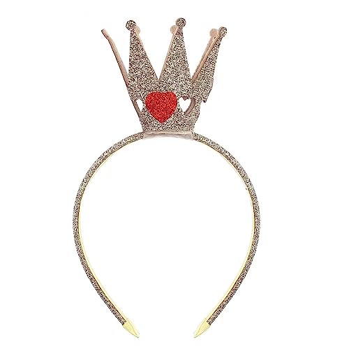 Cute Tiny Queen of Hearts Crown for Queen of Hearts Costumes, Alice in Wonderland Cosplay, and Villains Costumes. Great Tiny Crown/ Queen of Hearts Costume Accessories for Women. Gold Crown for Women