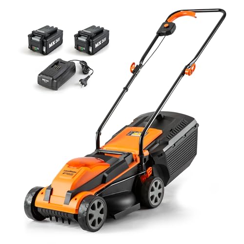 LawnMaster CLM2413A Cordless 13-Inch Lawn Mower 24V Max with 2X4.0Ah Battery and a Charger