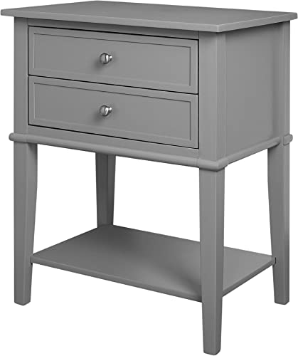 Ameriwood Home Franklin Accent Table with 2 Drawers, Grey