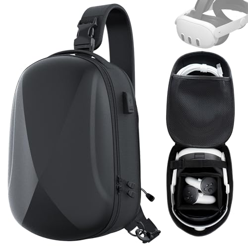 ZYBER Hard Carrying Case for Meta Quest 2, Black Backpack Travel Case for Oculus Quest 2 Accessories, Pico 4, Quest Pro