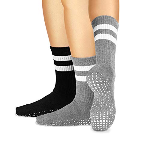 LA ACTIVE Non Slip Yoga Grip Socks - Barre Ballet Pilates Athletic Socks for Men and Women