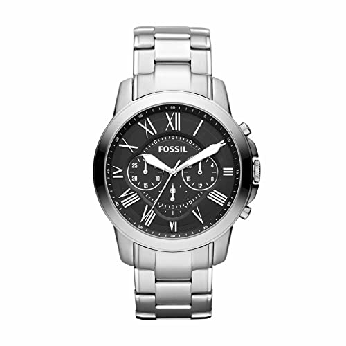 Fossil Men's Grant FS4736 Silver Stainless Steel Chronograph Watch