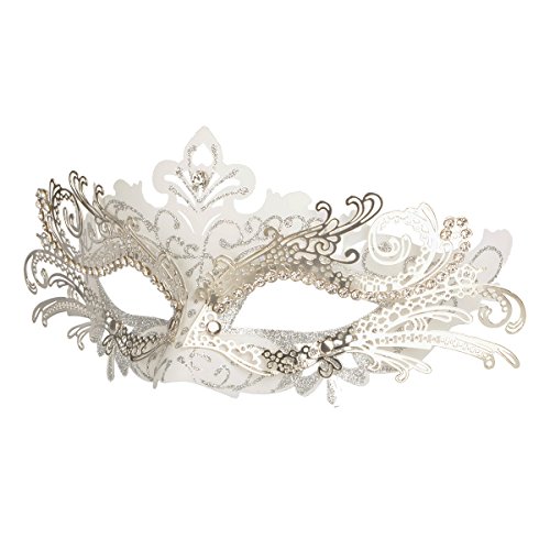 Hoshin Masquerade Mask, Mardi Gras Deecorations Venetian Masks for Womens (White)
