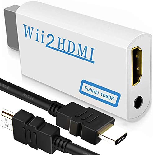Lingtoolator I Converter 1080P with High Speed Wii HDMI Cable, Wii HDMI Adapter with 3,5mm Audio Jack&HDMI Output Compatible with Wii, Wii U, HDTV, Supports All Wii Display Modes