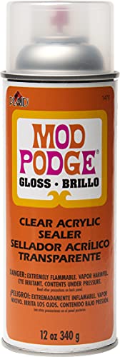 Mod Podge Spray Acrylic Sealer that is Specifically Formulated to Seal Craft Projects, Dries Crystal Clear is Non-Yellowing No-Run and Quick Drying, 12 ounce, Gloss