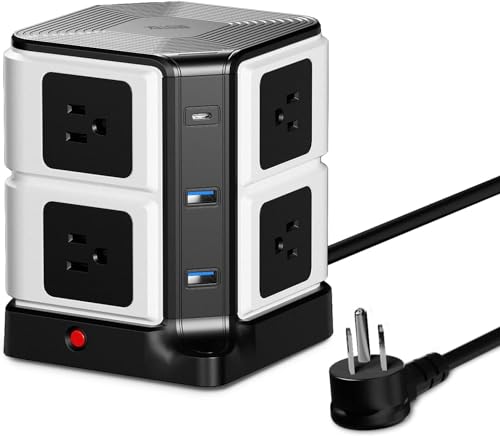 BESTEK USB Power Strip 8-Outlet Surge Protector 1500 Joules with 40W/8A 6 USB Charging Station,ETL Listed,Dorm Room Accessories