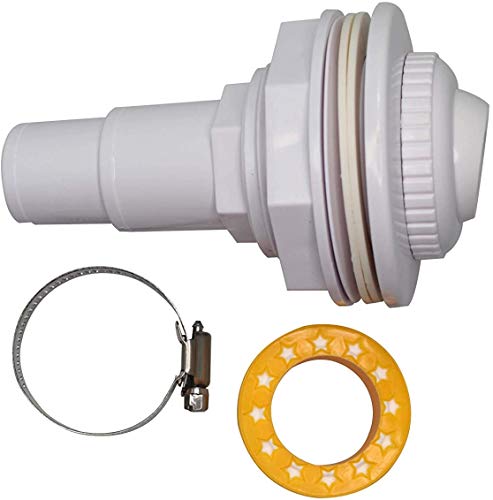 FibroPool Pool Return Jet Kit - Complete with Fittings, Eyeball Assembly, Clamp, Gaskets and PTFE Thread Tape - Compatible with Above Ground Pools