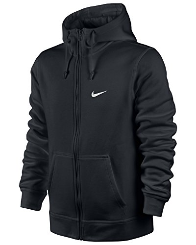 Nike Mens Club FZ Hoodie Black/White 611456-010 Size Small