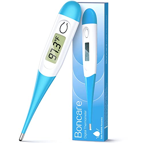 Boncare Thermometer for Adults with 10 Seconds Fast Reading, Digital Oral Thermometer for Fever (Light Blue)