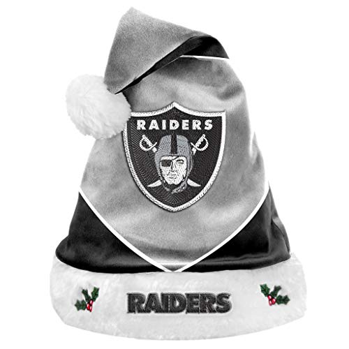 FOCO Las Vegas Raiders Colorblock Santa Hat – Limited Edition Raiders Santa Hat – Represent the NFL- AFC West and Show Your Team Spirit with Officially Licensed Las Vegas Football Holiday Fan Gear