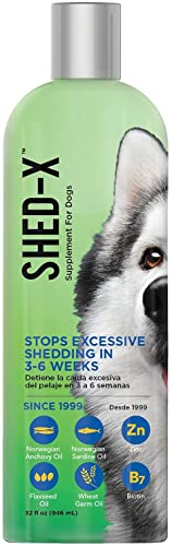 Shed-X Liquid Dog Supplement, 32oz – 100% Natural – Helps Dog Shedding, Fish Oil for Dogs Supports Skin & Coat, Dog Oil for Food with Essential Fatty Acids, Vitamins, and Minerals