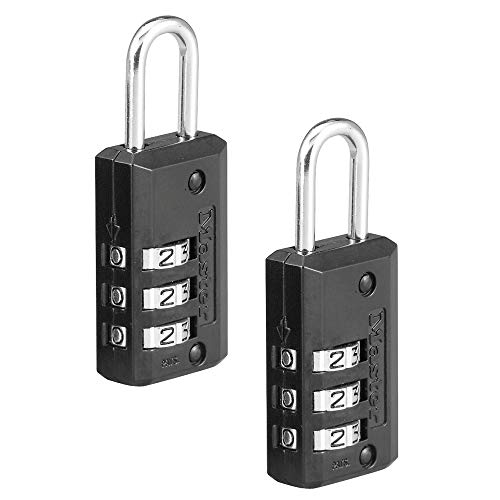 Master Lock Set Your Own Combination Luggage Lock, 2 Pack, Black, 646T