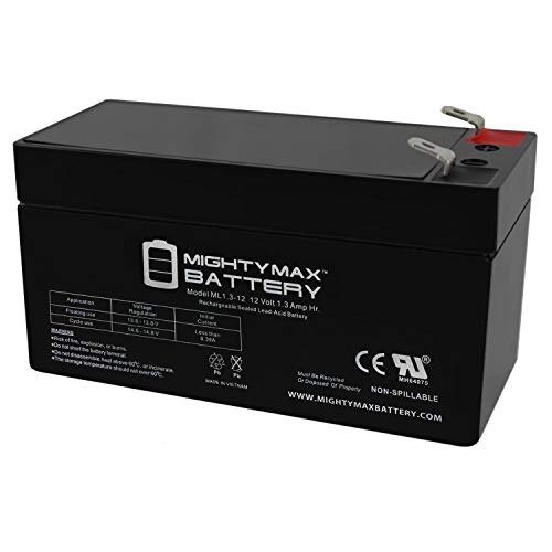 Mighty Max Battery ML1.3-12 - 12 Volt 1.3 AH, F1 Terminal, Rechargeable SLA AGM Battery