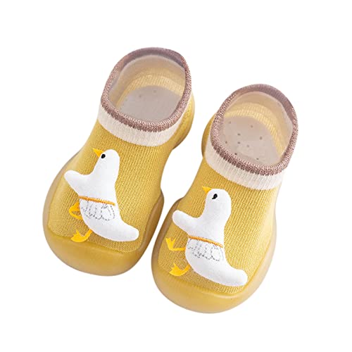 Baby Rubber Sole Sneakers Non-Skid Walking Sock Shoes Trainers Toddler Infant Boys Girls Soft Sole Non Slip Canvas Baby Girl Christmas Outfit Yellow