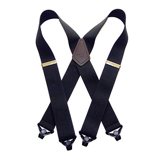 Holdup 2' Wide Contractor Suspenders for Men Heavy Duty - Work Suspenders for Men with Patented Composite Plastic Gripper Clasps