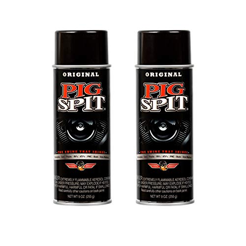 Pig Spit Original for Use on Motors, Transmissions, Vinyl and Black Plastic Trim Components and Tires, 9 oz, 2-Pack