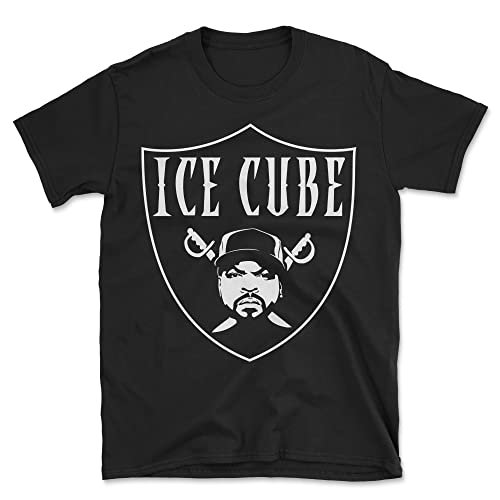 Ice Cube Raiders Logo Hip Hop Rap Vintage Replica T-Shirt Black