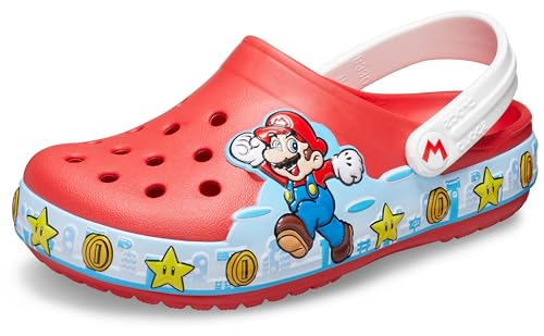 Crocs Super Mario Clogs | Light Up Shoes, Flame, 1 US Unisex Little Kid