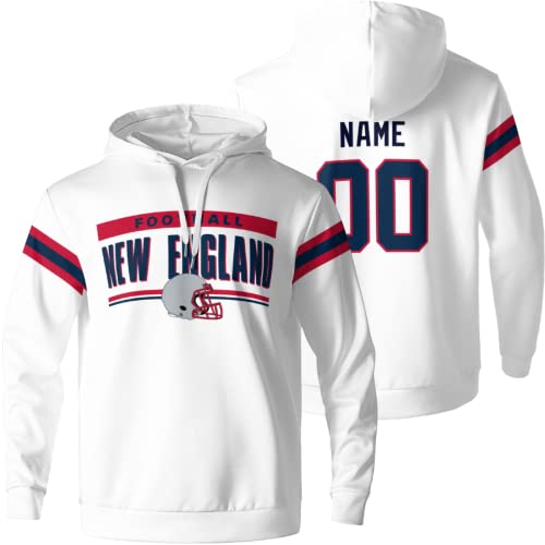 ANTKING New England Hoodies Customized Personalized Apparel Any Name&Number Gifts for Dad Men Kids Fans