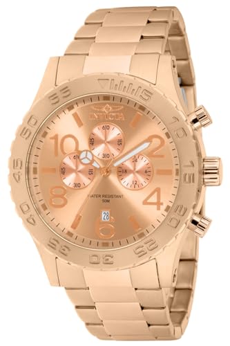 Invicta Men's 1271 Specialty Chronograph Rose Dial 18k Rose Gold Ion-Plated Watch