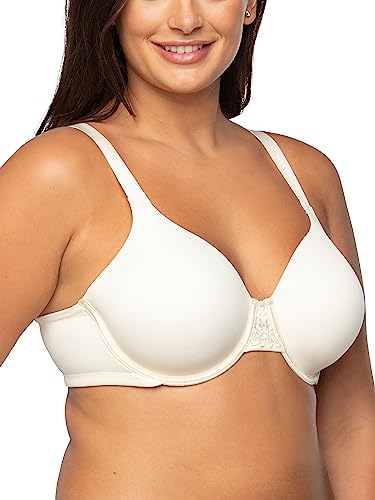 Vanity Fair Womens Full Figure Beauty Back Smoothing Bra, 4-way Stretch Fabric, Lightly Lined Cups Up To H Bra, Underwire - Ivory, 42DD US