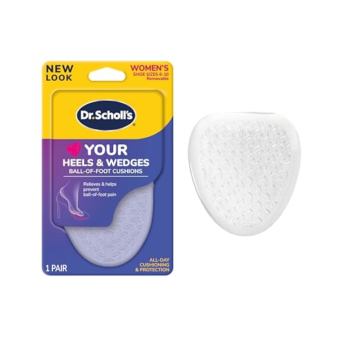 Dr. Scholl's Love Your Heels & Wedges Ball of Foot Cushions, All-Day Comfort for High Heels, Relieve & Prevent Shoe Discomfort, No Sliding Stopper Pads, 1 Pair